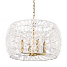  6808-4 MBG-WR - Ellie 4 Light Chandelier in Modern Brushed Gold with Bleached White Raphia Rope Shade